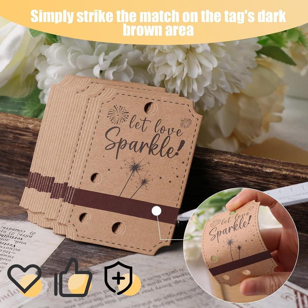 100pcs Wedding Card Kraft Paper Gift Packaging Tags Sparkler Hanging Label Birthday Party Christmas Celebration Decor
