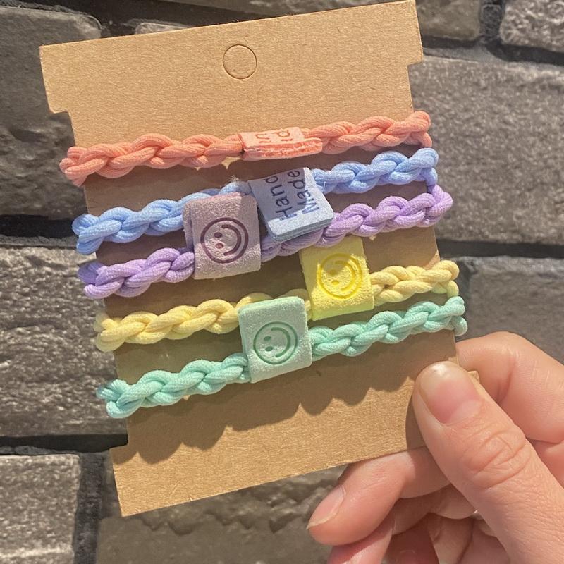 

1 комплект простых высокоэластичных резинок для волос для женщин, черная толстая резинка для волос, повязка на голову с сердечком, набор скранчи, упаковка, аксессуары для волос для девочек