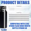 4pcs Metal Straw Replacement for Hydro Flask 32oz Wide Flex Straw Cap Bottle, Stainless Steel Cup Straws with 2pcs Brushes Parts Accessories