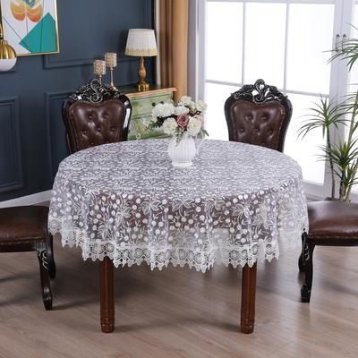 Tovaglia in Pizzo di Lusso Leggero Ricamata Vuota Rotonda Tovaglia Decorativa di Alta Qualità per Sala da Pranzo