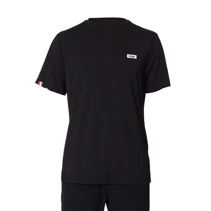 FILA T Shirts Men s Black Crew Neck Moderate FI4RSE2612M M