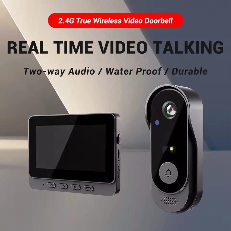 Smart X8 2.4G WiFi Doorbell Video Intercom 4.3" LCD Screen Home Security Smart Door Bell Intercom IR Night Vision Smart Eye Peephole