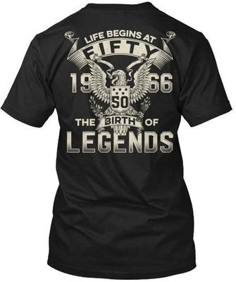 1966 Legende 50 Das Leben beginnt mit fünfzig 1950 66 Das T-Shirt Hergestellt in den USA S bis 5XL