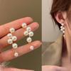 French Vintage Pearl Tassel Grape Earrings Niche Creative Fruit Fairy Temperament Stud Earrings Women Jewelry Accessories