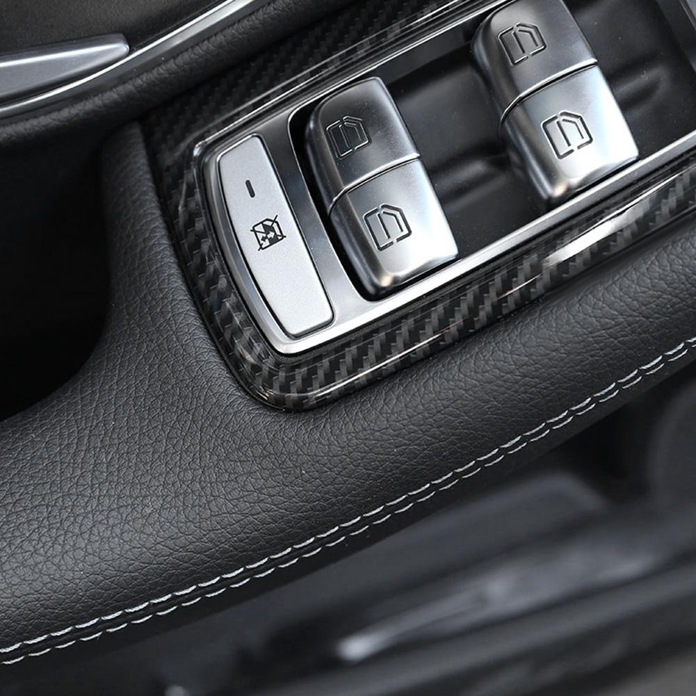 Window Button Cover, Carbon Window Button Cover for C-Class W205 GLC X253 4pcs