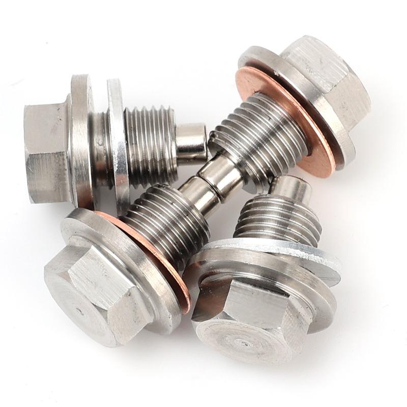 Magnetic Oil Pan Screw Plug Automobile Engine Sump Plug Adsorbs Metal Fragments Parts Oil Drain Screw Bolt Gasket Sets