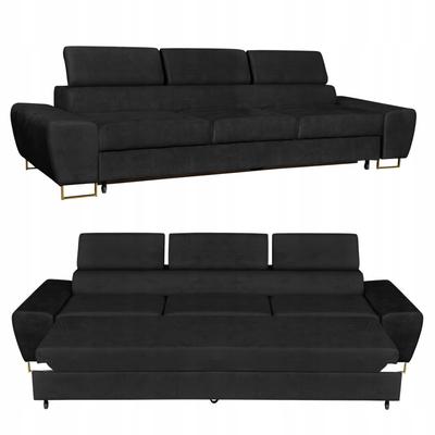 Canapé convertible 3 places avec f. Espagne Meubles Bosso Family velours noir