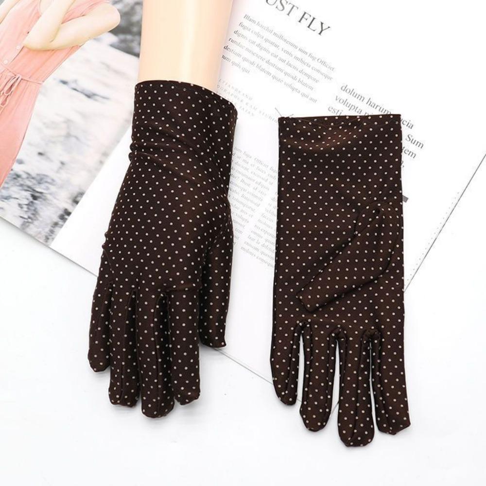 Summer Sunscreen Gloves Women Spring and Autumn Thin Electric Car Riding Etiquette Elastic Jewelry Lace UV Protection