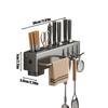 Wall-mounted Knife Rack for Kitchen Multifunctional No Drilling Required Knife and Utensil Holder Chopstick Storage Organizer
