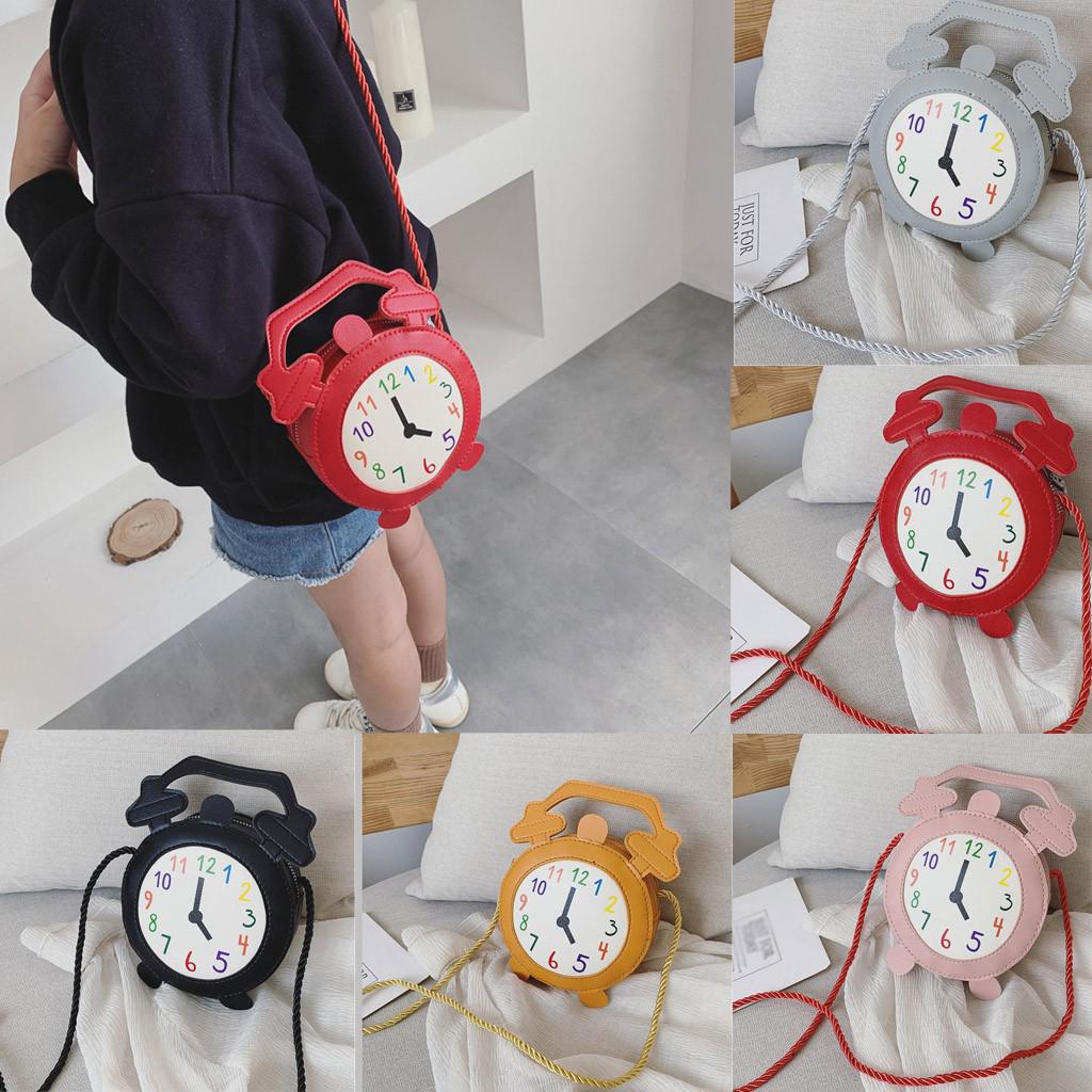 Buy Fashion Cute Small Alarm Clock Leather Shoulder Bag Messenger Bag