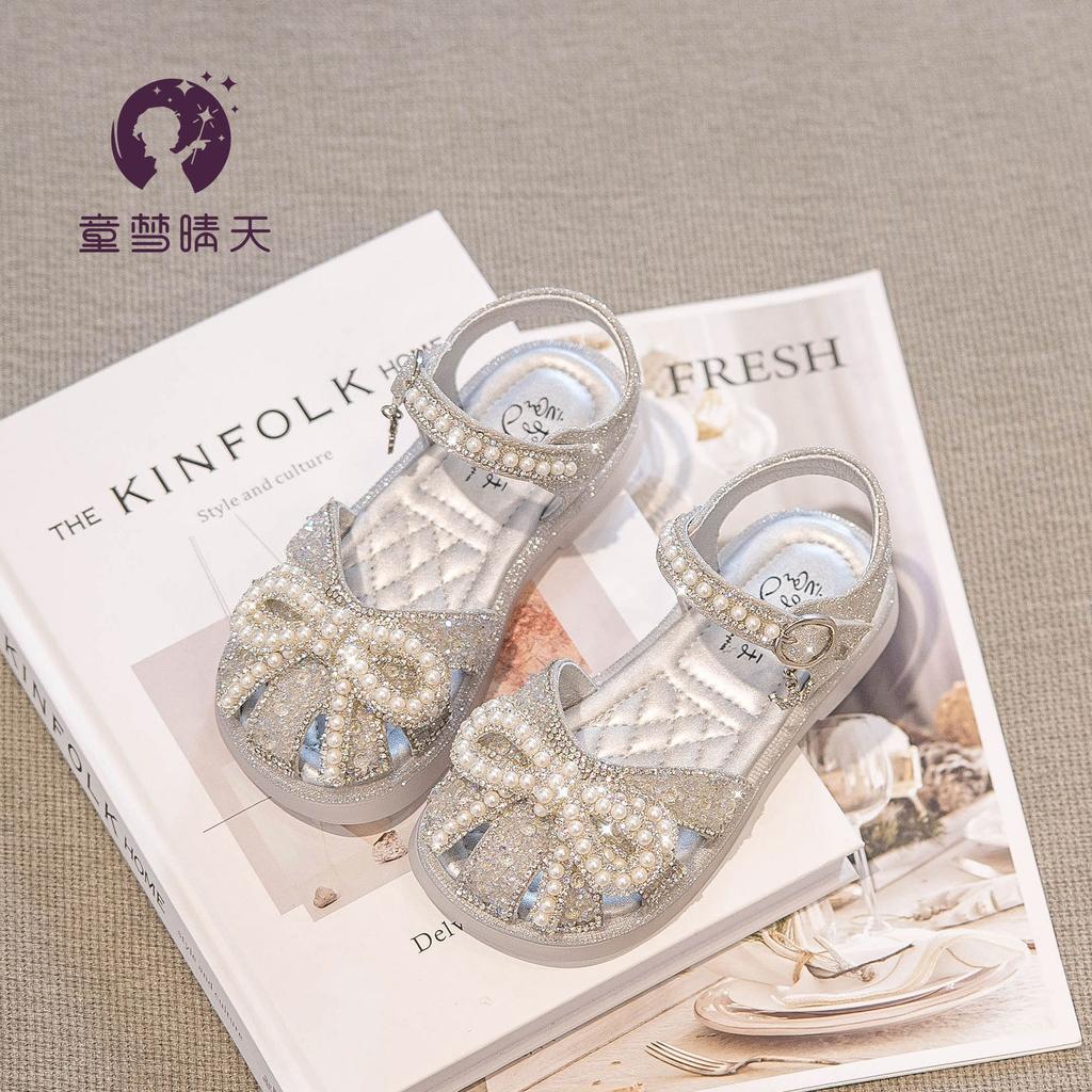 Girls Sandals 2025 Summer New Children's Foreign Princess Sandals Soft Sole Internet Celebrity Girls Summer Middle-aged Children