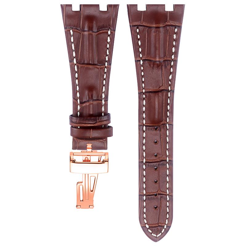 BRETA Echtes Leder Uhrenarmband für Audemars Piguet Royal Oak Offshore 15710 15703 26470 Armband für AP Faltschließe 28mm