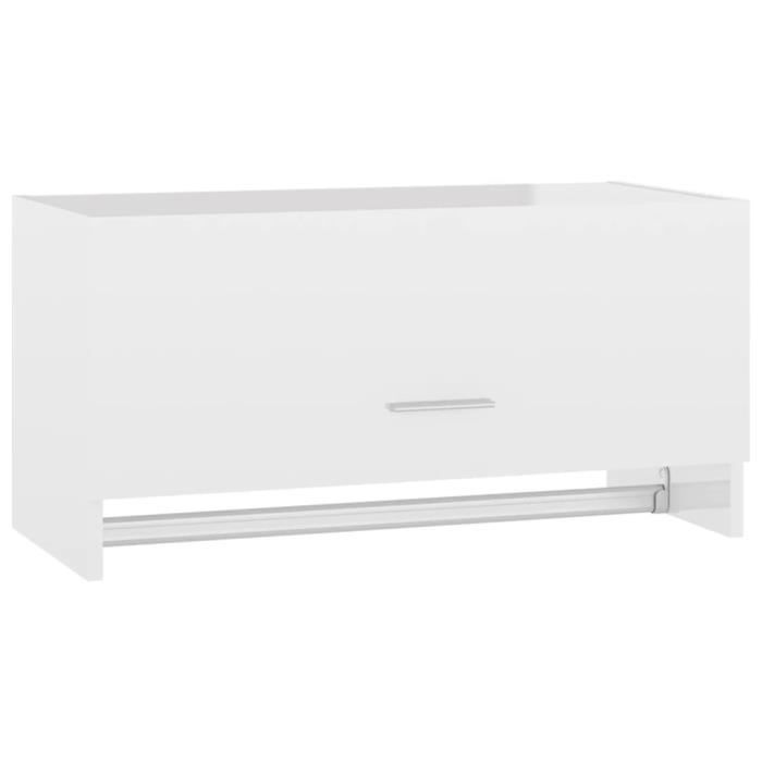 VidaXL Garde-robe Blanc brillant 70x32,5x35 cm Aggloméré