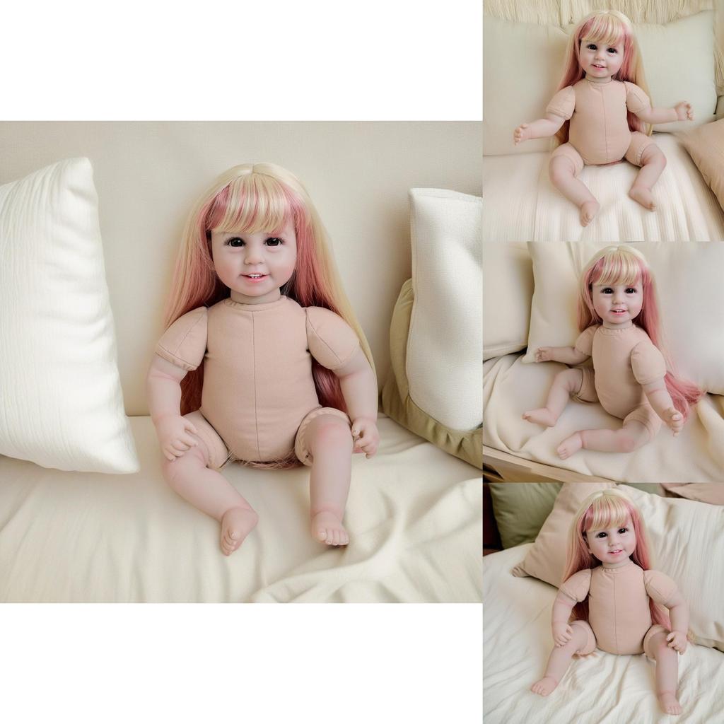Silicone Doll Wig Set With Colorful Hair For Creative Play