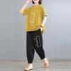 Plus Size Suit Women's Summer Clothes Cover Belly Loose and Thin Casual Sports Two-piece Suit