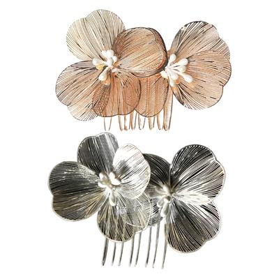 Elegant Bridal Hairpin With Baroque Flower Design Handcraft Wedding Hair Styling Accessories For Bride and Bridesmaid