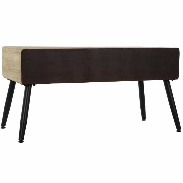 Table D'appoint - Dkd Home Decor - Marron Noir - Métal Sapin - 2 Portes - 3 Tiroirs - 2 Étagères