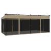 Vidaxl Altanka Ze Ścianami Z Siatki, Kolor Taupe, 6X3 M, Stal