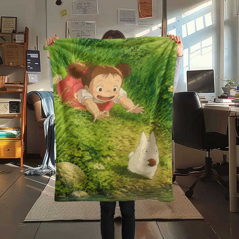 Mei Kusakabe Bedrukte Flanellen Deken, zachte plaid voor slaapkamerbank, wasbaar, fan merchandise, geweldig cadeau.