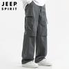 JEEP SPIRIT Men's Loose Multi-Pocket Straight-Leg Cargo Pants