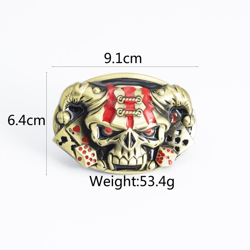 Cowhide Men's Belt - Personalized Barber Stylist Exclusive with Clown Skull Design