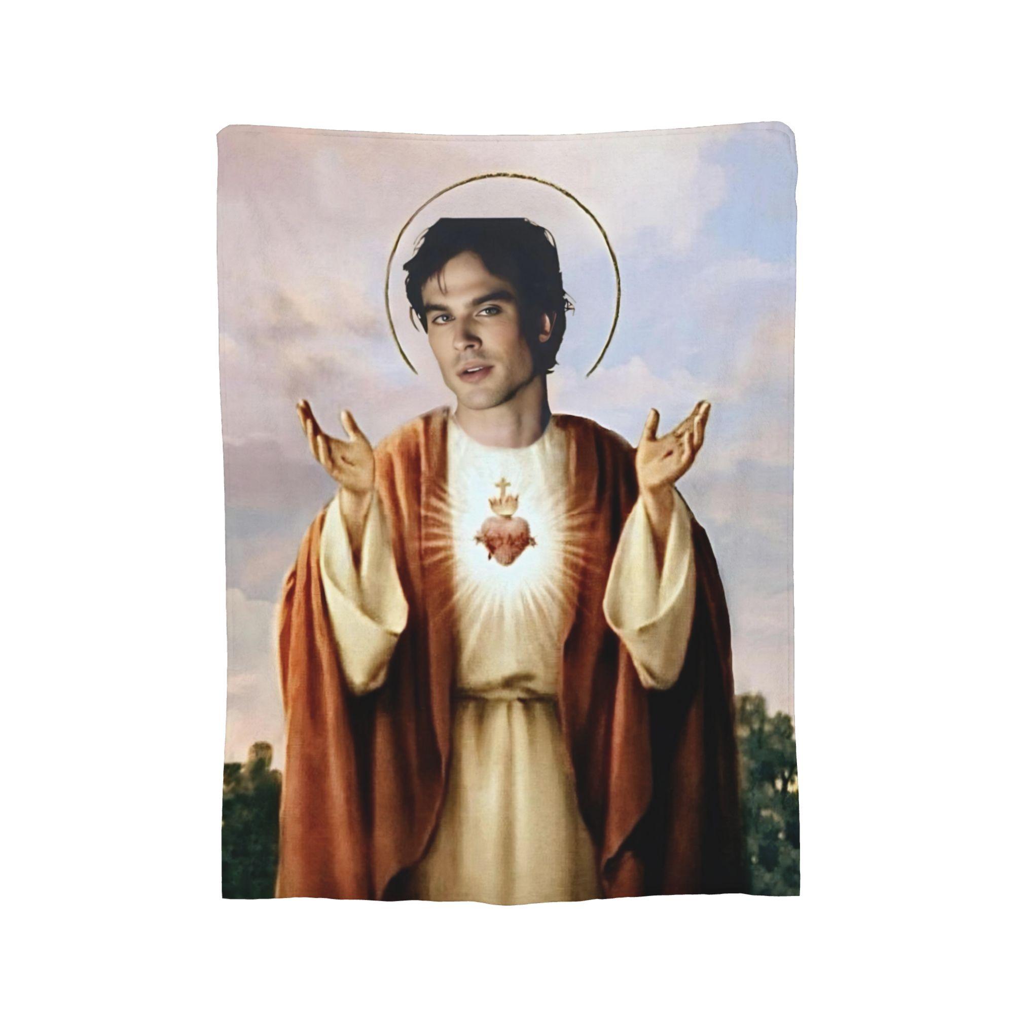 

The Vampire Diaries Damon Salvatore Blanket Fleece Winter Breathable Lightweight Thin Throw Blankets for Home Bedding Throws 130x150cm