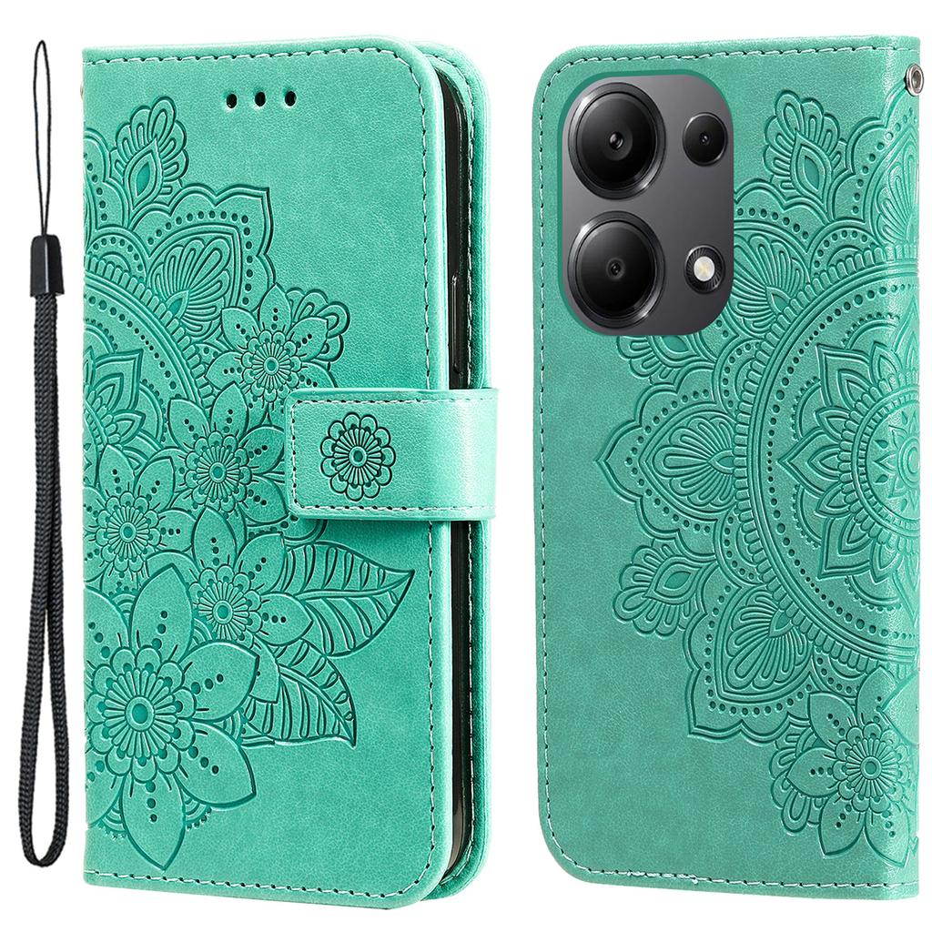 For Xiaomi Redmi Note 14S 4G/Note 13 Pro 4G/Poco M6 Pro 4G Case Floral Pattern PU Leather Wallet Stand Phone Cover
