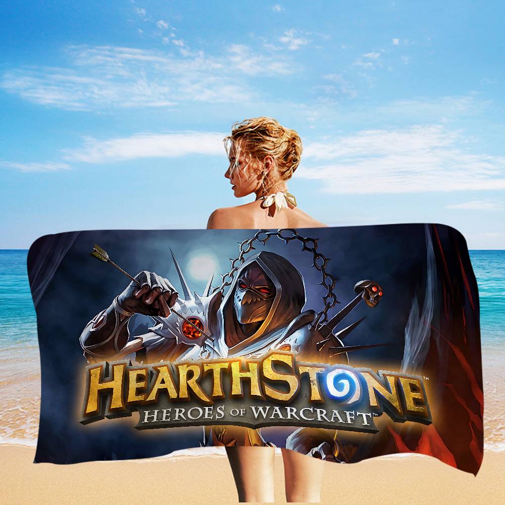 

Strategy Card Game H-HearthStone Microfiber Printed Beach Towel Mountain Climbing Yoga Beach Swimming Running Absorbent Towel W30*H60(CM)