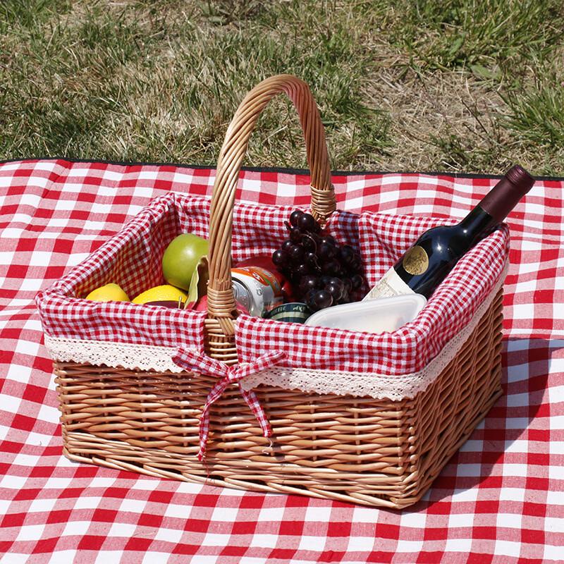 Wicker Outdoor Camping Picnic Basket