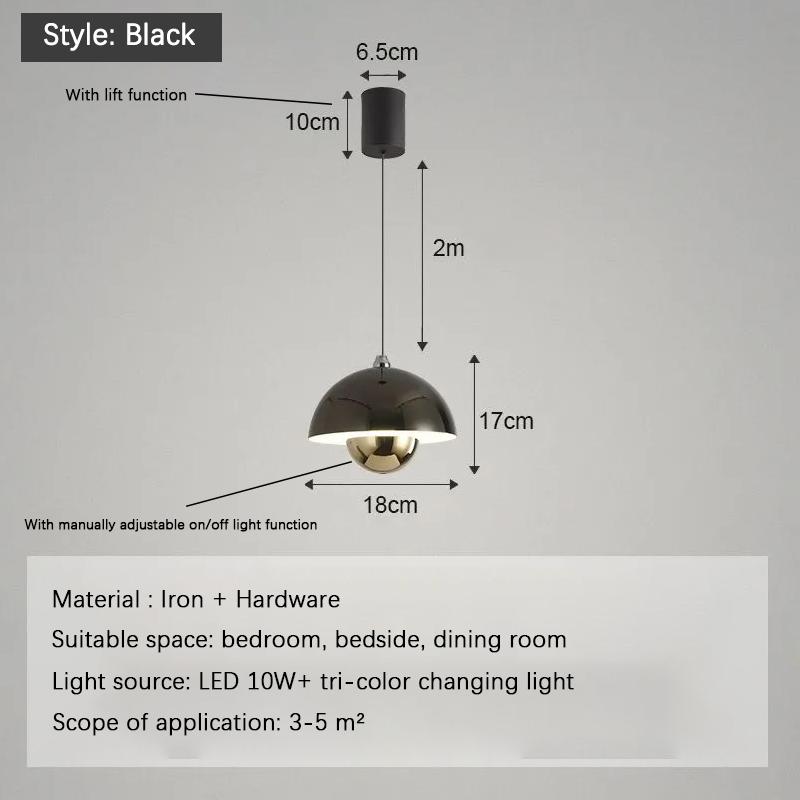 Scandinavian minimalist style bedroom bedside small chandelier creative lift function hand swept open light restaurant chandelie