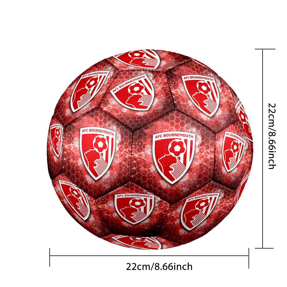 Bournemouth FootballPrinted Size 5 Soccer Ball, Anti Slip Adult Match Football Souvenir for Football Fans