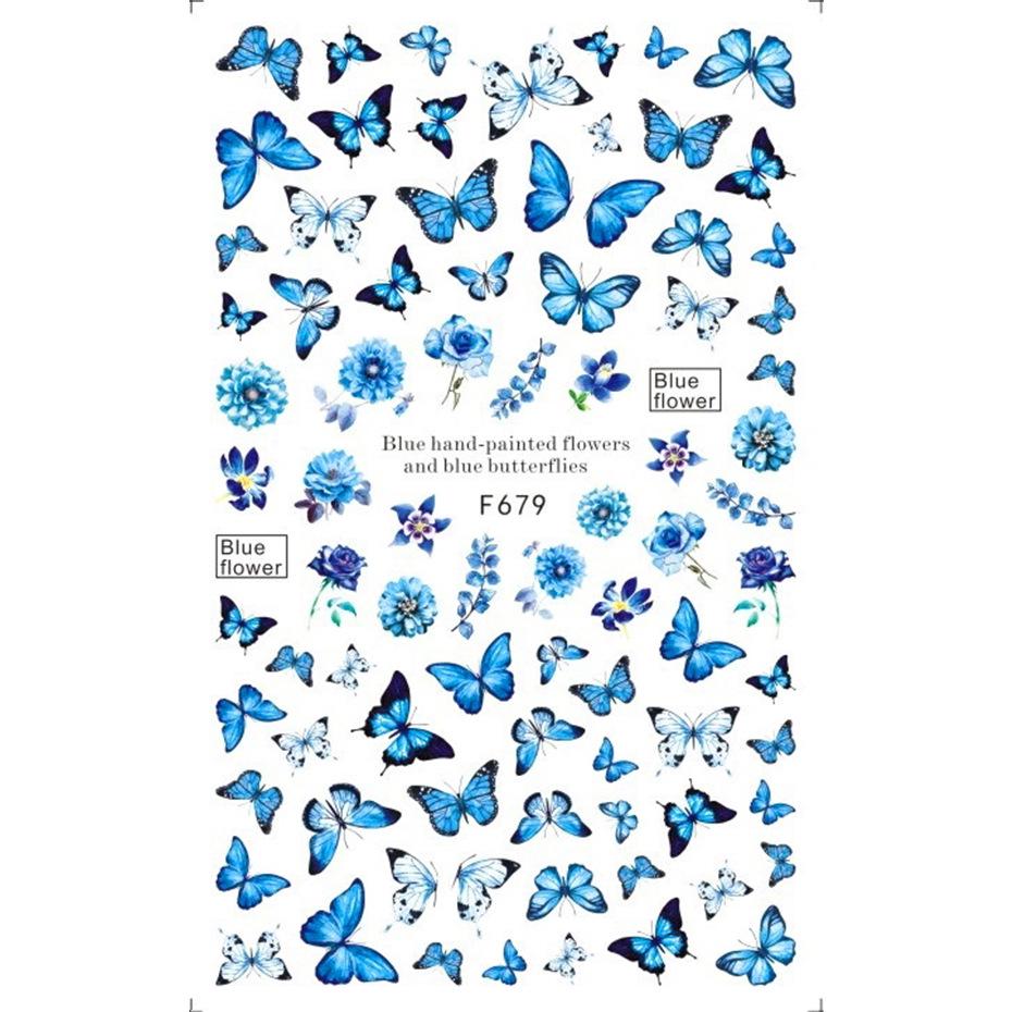 

Retro Butterfly and Floral Nail Stickers - F Series