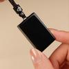 Natural Obsidian Wushi Pai Necklace with Donghai Crystal Pendant - Unisex Jade Pendant