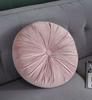 Round Pumpkin Velvet Cushion - Plush Solid Color Waist Support Pillow