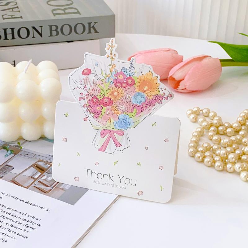 10pcs/set 3D Cards Bouquet Folding Card Packaging Material Valentines Day Card Gift Cards