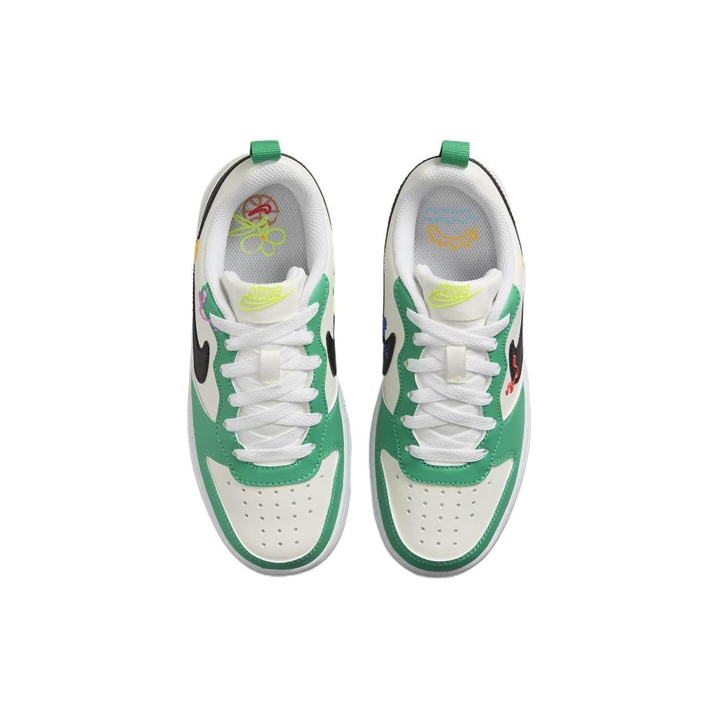Nike Court Borough Comfortable Daily Slip Resistant Durable Low Top Kids Sneakers Kids Sneakers White Green HF5750-101