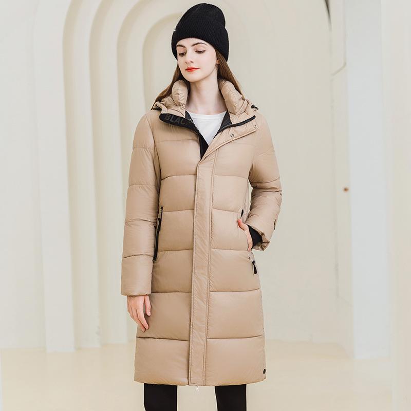 Women's Black Overcoats  Winter  Hooded Warm Down Cotton Jackets Women's Clothing Long Parkas  Thick Waterproof Coat