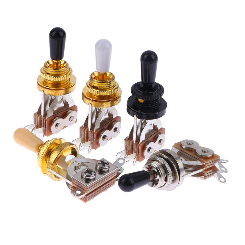1Pc 3 Way Short Straight Guitar Toggle Switch Pickup Selector With Brass Hat For Electric Guitars Pickups Switch Control Parts