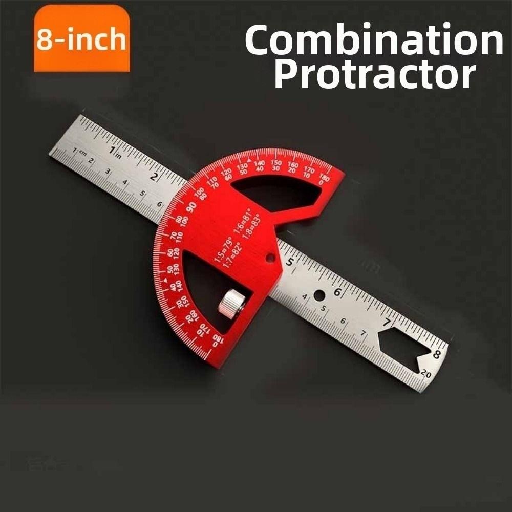 Multi-functional Angle Ruler Inch & Metric Woodworking Measuring Ruler Adjustable Right Angle Marking Gauge DIY Craft