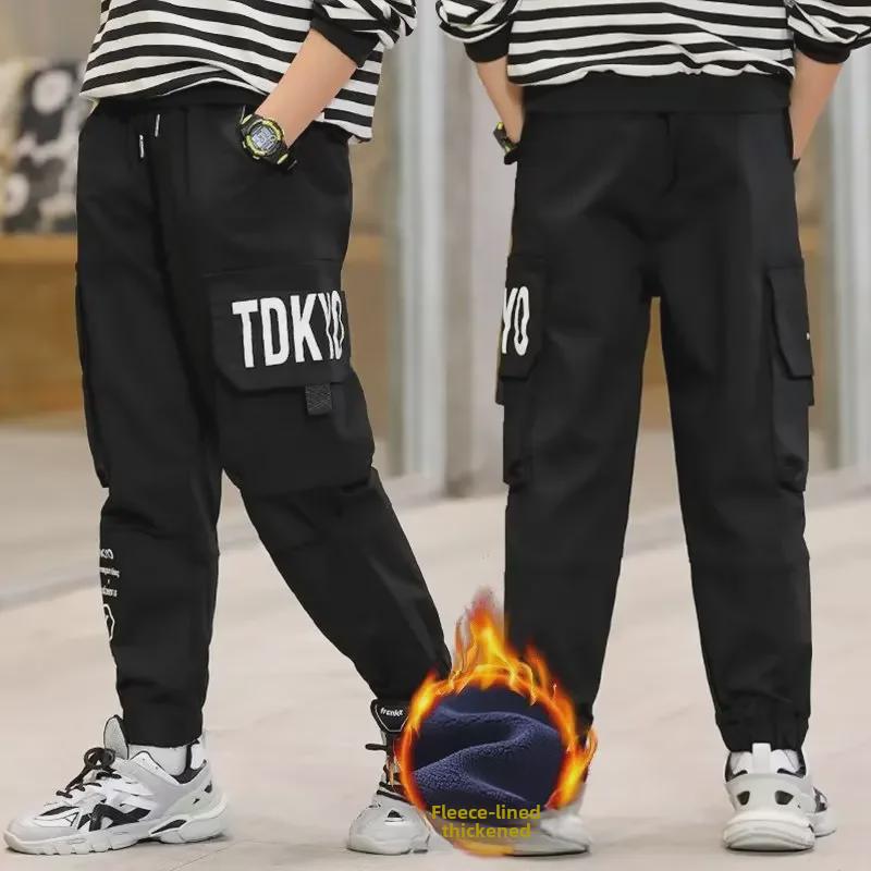 

Повседневные комбинезоны для мальчиков весна/осень 2023 года с брюками на манжетах и бархатом для детей старшего возраста 120 cm