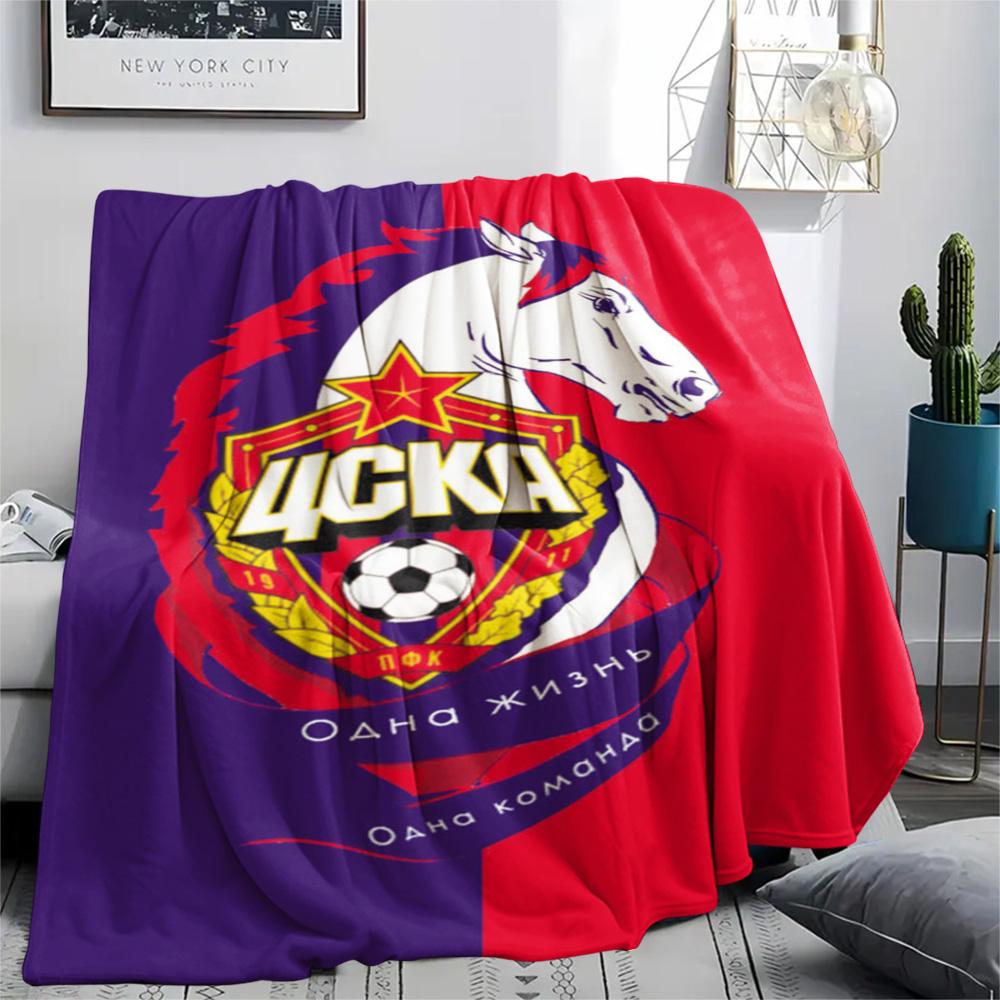 1Pc CSKA Moscow Print Flannel Blanket High Quality Warm Comfortable Cover for All Seasons Perfect for Gifts Home Decor