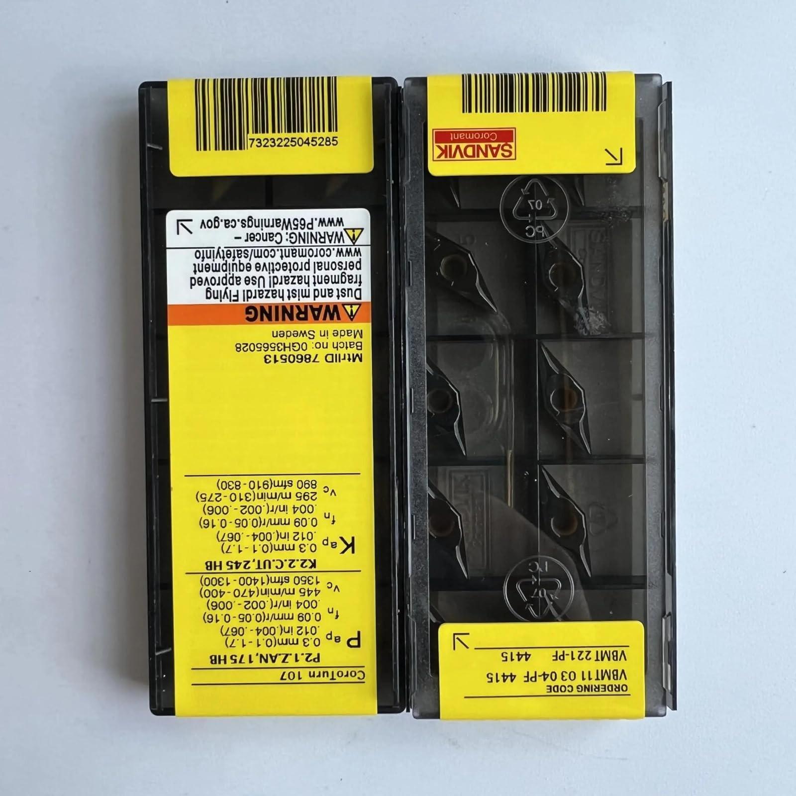 

Original Sandvik / VBMT110304-PF 4415 / CNC lathe carbide blade 10 PCS