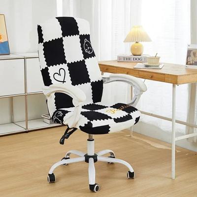 Housse de chaise de bureau élastique géométrique | Housse extensible pour chaises de jeu d'ordinateur, housse de fauteuil en Spandex, funda silla elastica