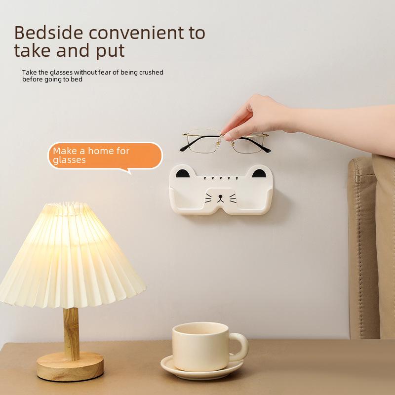 Wall-Mounted Cat Glasses Holder – Punch-Free Storage for Sunglasses, Myopia & Car Glasses