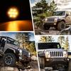 JK Turn Signal Lights Smoke Lens Amber LED Front Grill Indicator Parking Lights for Jeep Wrangler JK JKU 2007-2017