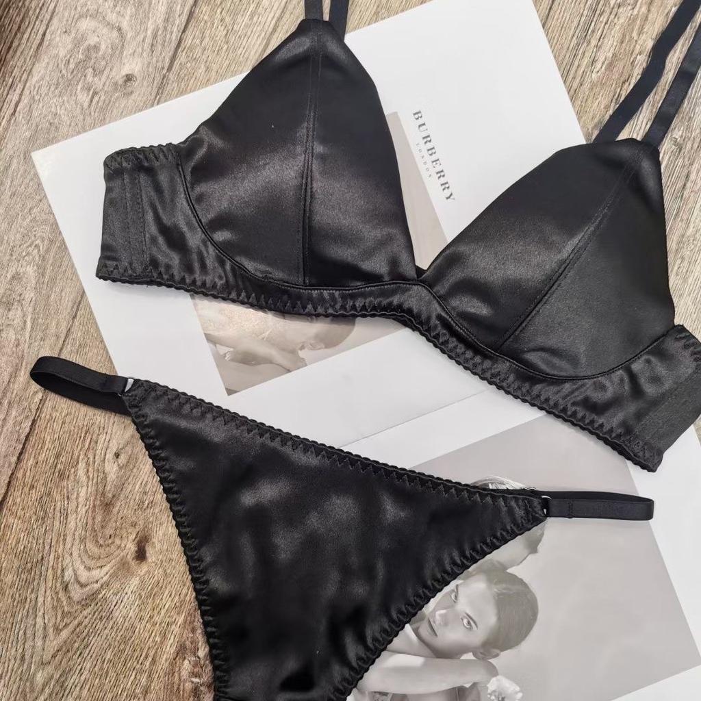 Popular Sexy Steel-rimless Underwear, Thin Seamless Satin French Underwear, Large Chest and Small Large Size Bra Cover.