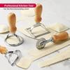 Ravioli Stempelmacher Schneider mit Holzgriff Edelstahl Plätzchenausstecher Nudelpresse Ravioli Maker Form Gebäck Pizza Rad