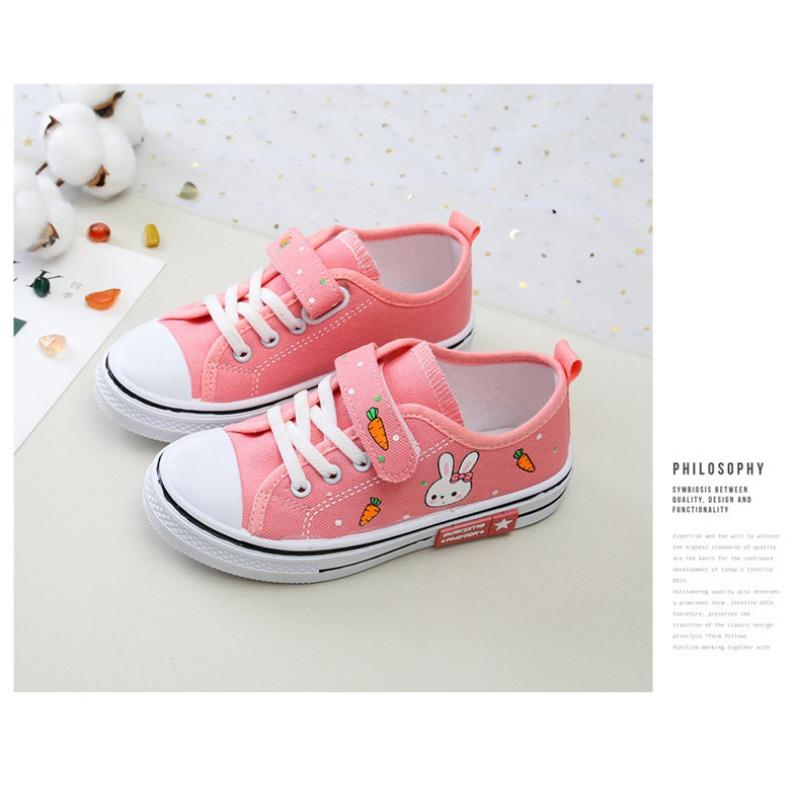 Cute Cartoon Low Top Breathable Casual Canvas Sneakers For Boys And Girls