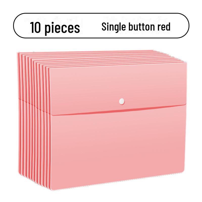 A4 Thickened PP Snap Button File Bag for Documents and Policies
