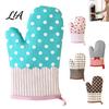 Reusable Cotton Cooking Mitts Oven Mitts, Heat Resistant Kitchen Gloves for Women, 100% Anti Decorative Polka Dot Plaid Scald Non-Slip Padded & Baking